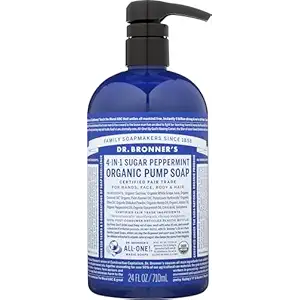 Organic 4 in 1 Sugar Peppermint Liquid Soap, 24 FZ