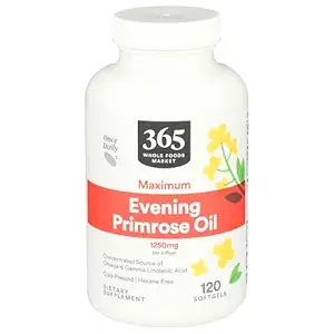 Whole Foods Market, Evening Primrose Oil, 1250 Mg, 120 Softgels