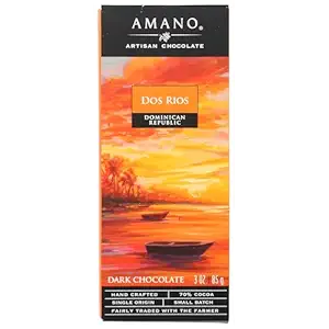 Dos Rios Dark Chocolate Bar 70%, 3 OZ