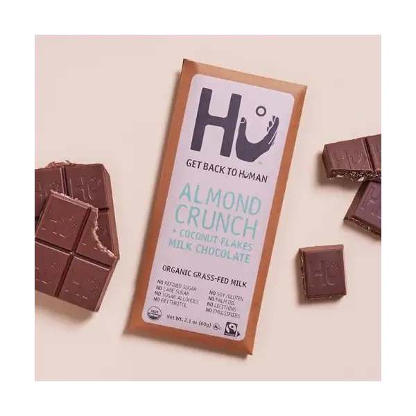 Organic Almond Crunch & Coconut Milk Chocolate Bar, 2.1 OZ 4