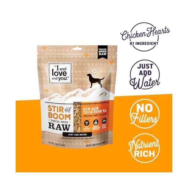 Stir and Boom Freeze Dried Raw Free Chicken Dry Dog Food, 1 LB 3