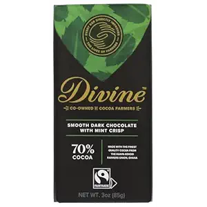 70% Dark Chocolate with Mint Crisp, 3 OZ