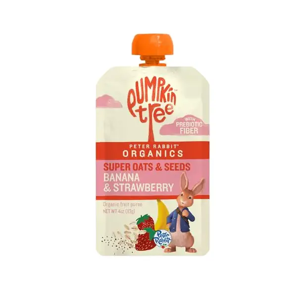 Organic Banana Strawberry Puree Pouch, 4 OZ 1
