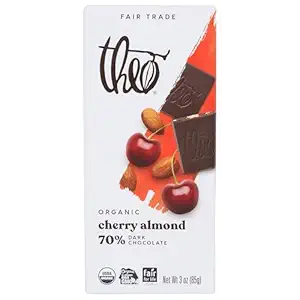 Organic Cherry Almond Dark Chocolate Bar, 3 OZ