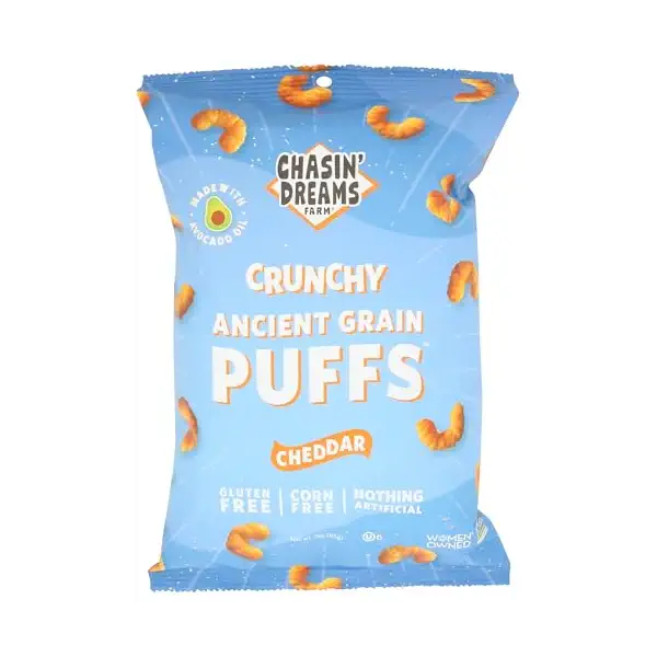 Cheddar Ancient Grain Puffs, 4 OZ 1