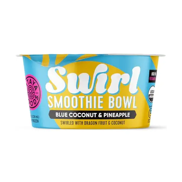 Organic Blue Coconut Pineapple Swirl Bowl, 6 OZ 1