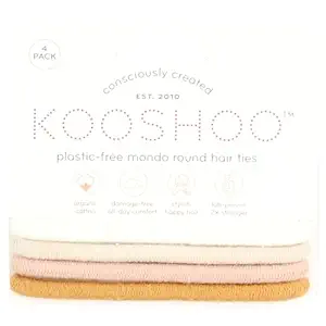 Plastic Free Round Golden Fibres Hair Ties 4 Count, 4 CT