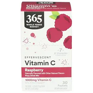 365 by Whole Foods Market, Effervescent C Powder, Raspberry, 30 Count, 0.26 Ounce