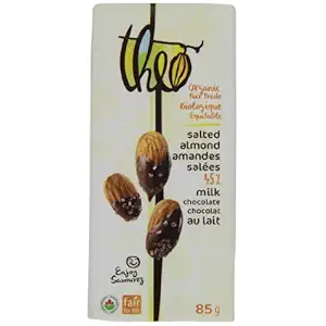 Organic Salted Almond 45% Milk Chocolate Bar, 3 OZ