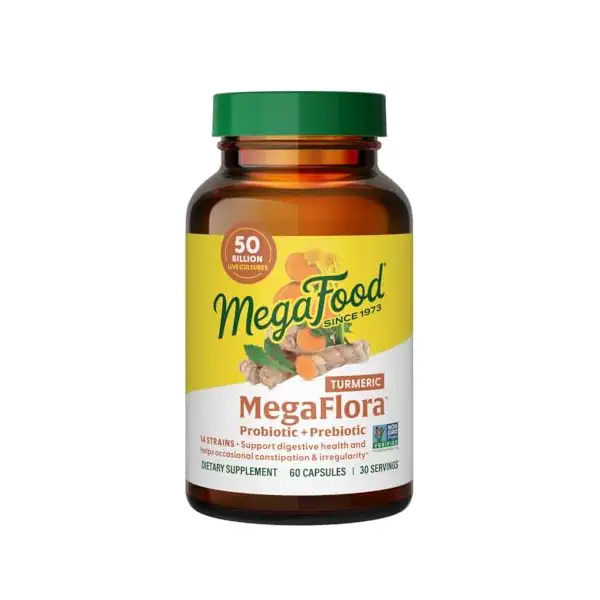 MegaFlora Probiotic plus Prebiotic with Turmeric 50B, 60 CT 1