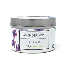 Lavender Sprig Tin Candle, 8 OZ