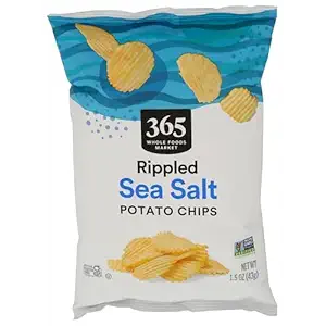 365 by Whole Foods Market, Potato Chips Rippled Sea Salt Snack Cali Only, 1.5 Ounce