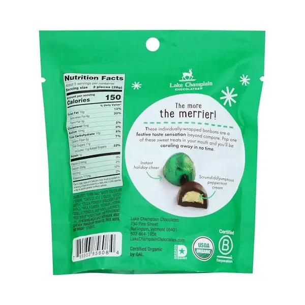 Organic Peppermint Cream Dark Chocolate Jubilee Gift Bag, 5 OZ 2