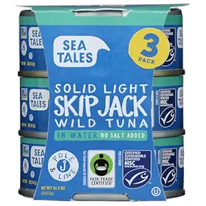 Skipjack Tuna In Water No Salt Added 3pk, 5 OZ