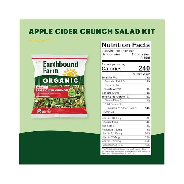 Organic Apple Cider Crunch Salad Kit, 5.25 OZ 4