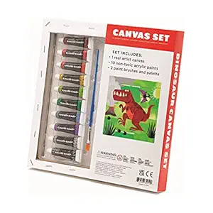 Dinosaur With Paint & Brush Canvas Set, 1 EA