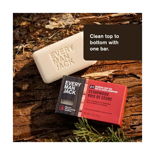 Cedarwood 2 in 1 Shampoo and Body Bar, 5 OZ 2