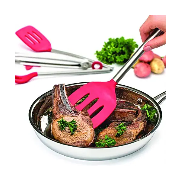 Silicone Slotted Turner Charcoal 2