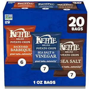 Sea Salt, Salt & Vinegar, and BBQ Potato Chips Multipack, 20 OZ