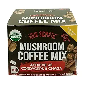 Organic Mushroom Coffee Mix with Chaga & Cordyceps, 0.09 OZ