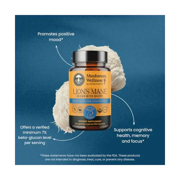 Organic Lion's Mane Reishi Blend, 90 CT 9