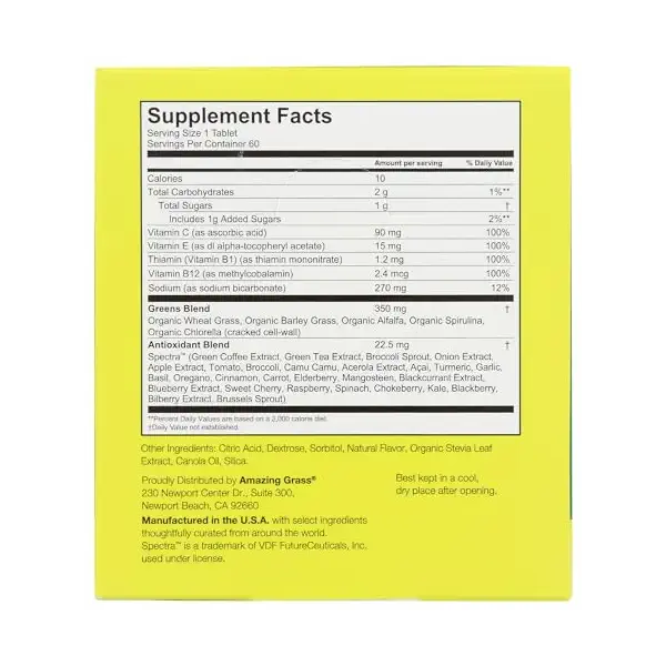 Lemon Lime Green Superfood Drink Tabs, 10 CT 2