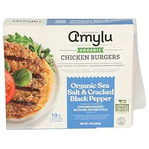 Organic Sea Salt & Cracked Pepper Burgers, 8 OZ