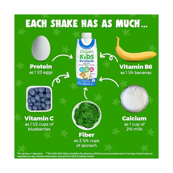 Organic Kids Vanilla Nutrition Protein Shake 4pk, 8.25 FZ 4