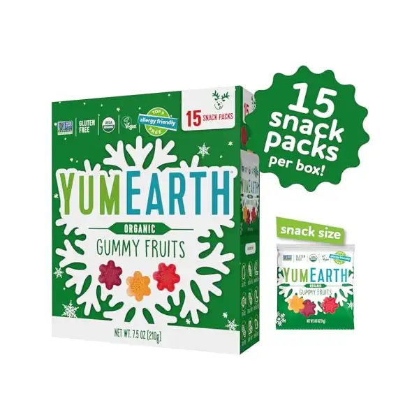 Organic Holiday Gummy Fruits 15ct, 7.5 OZ 2
