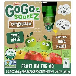 Organic Applesauce Pouch 4 Count, 3.2 OZ