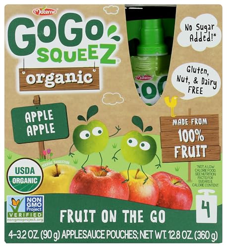 Organic Strawberry Applesauce 4 Count, 3.2 OZ at Whole Foods