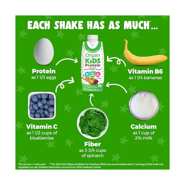 Organic Kids Chocolate Nutrition Protein Shake 4 Pack, 33 FZ 4