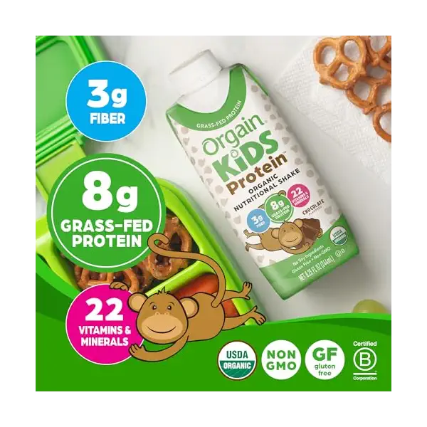 Organic Kids Chocolate Nutrition Protein Shake 4 Pack, 33 FZ 5