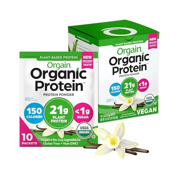 Organic Vanilla Protein Powder 10 Count, 2 OZ 1