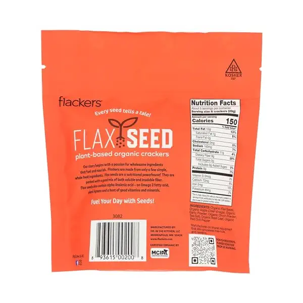 Organic Savory Flax Crackers, 5 OZ 2