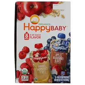 Organic Baby Food Pouch Variety 8 Count, 32 OZ