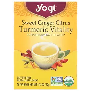 Organic Sweet Ginger Vitality Tumeric Tea, 16 CT
