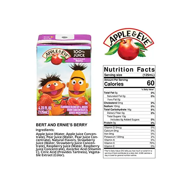 Bert & Ernie's Berry Juice 8 Pack, 4.23 FZ 3