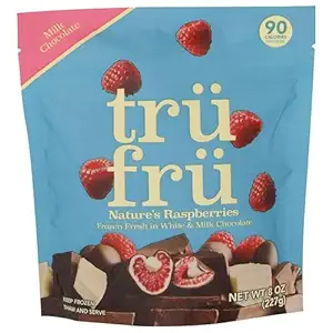 White & Milk Chocolate Raspberries, 8 OZ