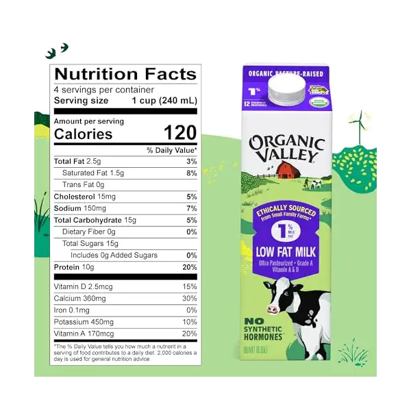 Organic Low Fat Milk, 1 QT 4