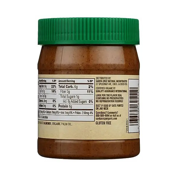 Organic No Stir Creamy Dark Roasted Almond Butter, 12 OZ 2