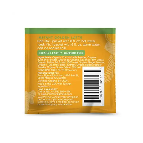 Organic Turkey Tail Golden Latte Mix, 0.21 OZ 2