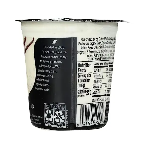 Organic Whole Milk Vanilla Yogurt, 5.5 OZ 2