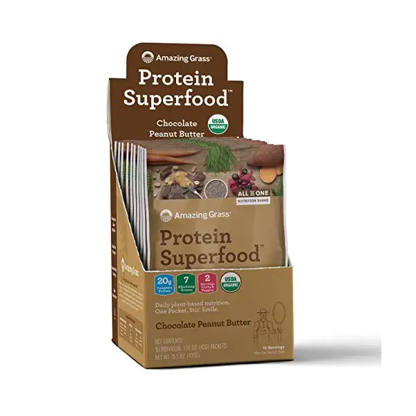 Organic Protein Superfood Peanut Butter Box Of 10 Packets Us, 1.55 OZ 1