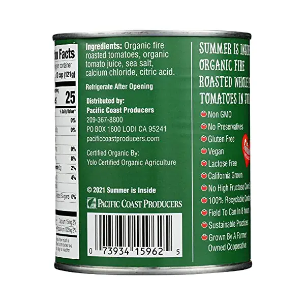 Organic Fire Roasted Whole Tomatoes, 28 OZ 2