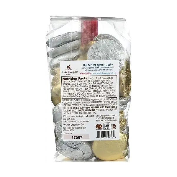 Dark & Mint Crunch Chocolate Winter Coins Gift Bag, 10 OZ 2