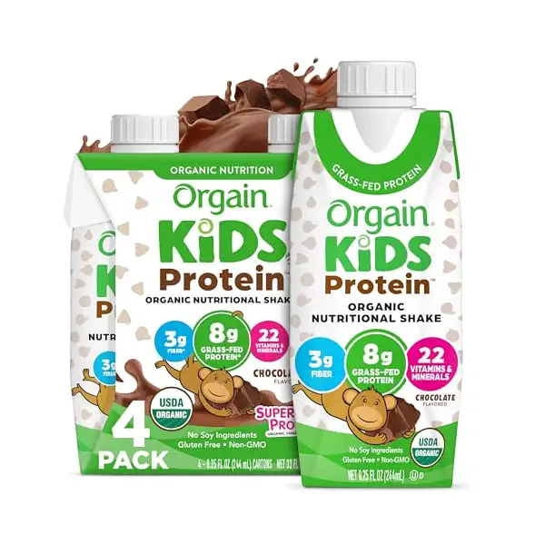 Organic Kids Chocolate Nutrition Protein Shake 4 Pack, 33 FZ 1