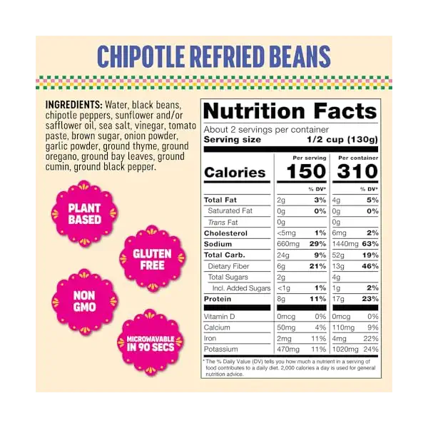 Chipotle Refried Black Beans, 10 OZ 2
