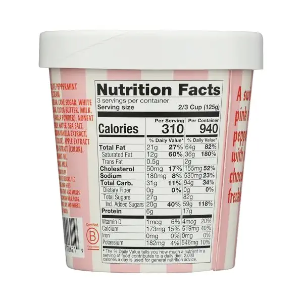White Chocolate Peppermint Ice Cream, 1 PT 2
