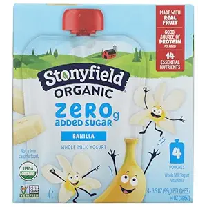 Organic Banilla Zero Sugar Kids Yogurt Pouch 4 Pack, 14 OZ